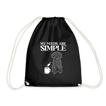 Labradoodle Dog - Drawstring Bag - black - Front