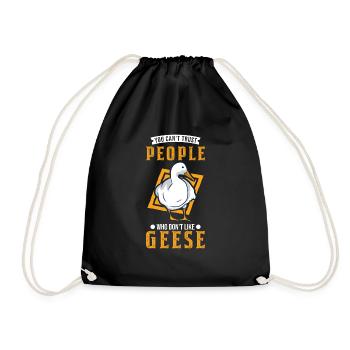 Geese Gift Goose Lovers Goose Breeders - Drawstring Bag - black - Front