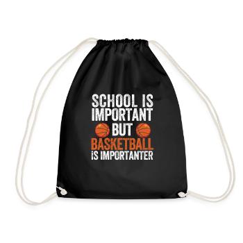 L’école est importante, mais le basketball est plus important - Sac de sport léger - noir - Devant
