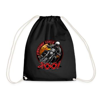 Awesome since 2001, Biker Geburtstag - Turnbeutel - Schwarz - Vorne