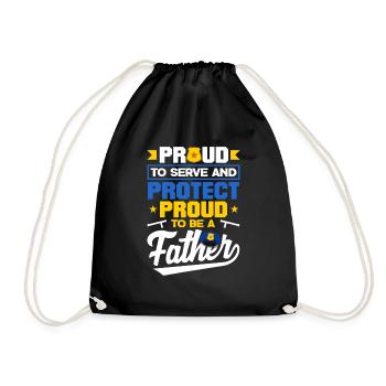 Proud to Protect Father's Day Design for Policeman - Turnbeutel - Schwarz - Vorne