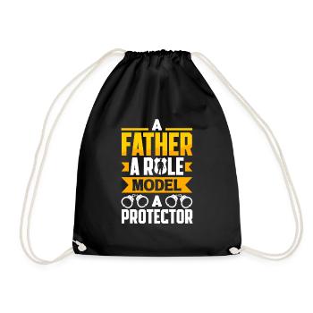 Father Role Model Protector Father's Day Design - Turnbeutel - Schwarz - Vorne