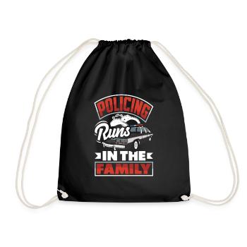 Policing runs in the Family Father's Day Design - Turnbeutel - Schwarz - Vorne