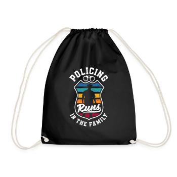Policing runs in the Family Father's Day Design - Turnbeutel - Schwarz - Vorne