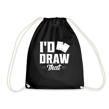 I'd Draw That Trading Cards Card Collector - Turnbeutel - Schwarz - Vorne
