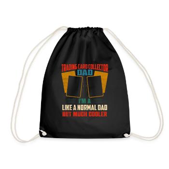 I'm a Trading Card Collector Dad Card Collector Fu - Drawstring Bag - black - Front