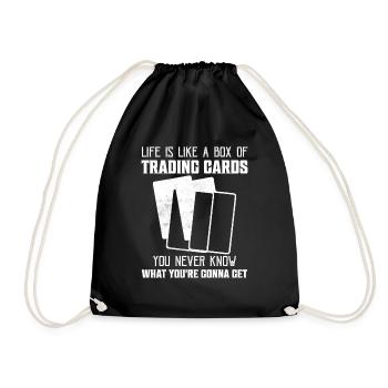 Life is like a box of trading cards TCG Card Colle - Drawstring Bag - black - Front
