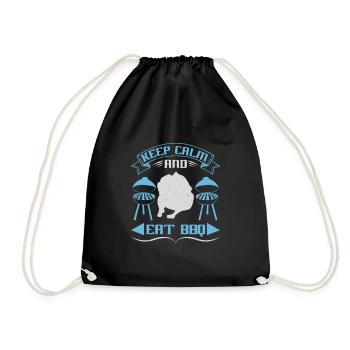KEEP CALM AND EAT BBQ - Drawstring Bag - black - Front