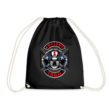 Génial depuis 1960, anniversaire du motard - Sac de sport léger - noir - Devant