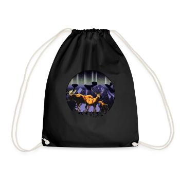 Alaska Gift USA Nature Bear Denali Grizzly Forest - Drawstring Bag - black - Front