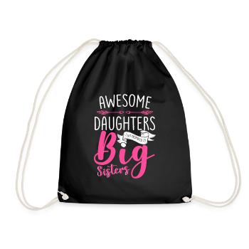 Awesome Daughters Get Promoted To Sister Family - Drawstring Bag - black - Front