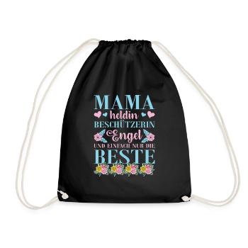 Mama Heldin Beschützerin Engel Die Beste Mutter - Turnbeutel - Schwarz - Vorne