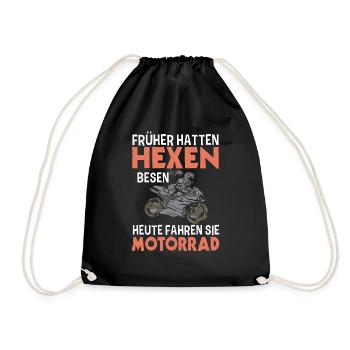 Früher Hatten Hexen Besen Heute Fahren Sie - Turnbeutel - Schwarz - Vorne