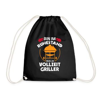 Ruhestand Neuer Job Vollzeit Griller BBQ Sommer - Turnbeutel - Schwarz - Vorne