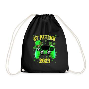 Green St Patrick 2023 Enfants Adulte Gamer - Sac de sport léger - noir - Devant