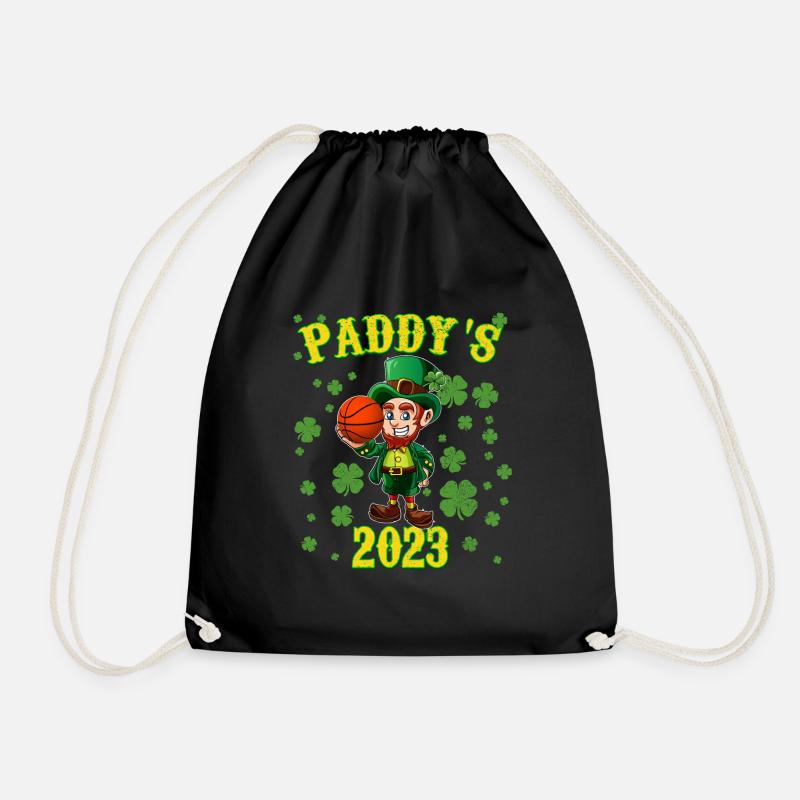 St. Patricks Day 2023 Leprechaun Kinder Basketball - Turnbeutel - Schwarz