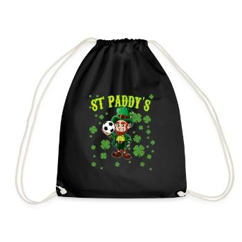 Leprechaun avec ballon de football Kids St Patricks Day - Sac de sport léger - noir - Devant