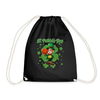 Leprechaun Basketball St. Patricks Tag - Turnbeutel - Schwarz - Vorne