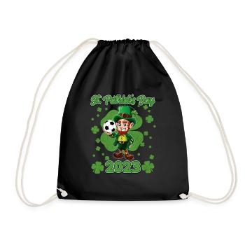 Mignon St Patrick 2023 Enfants Soccer Ball Green Leprec - Sac de sport léger - noir - Devant