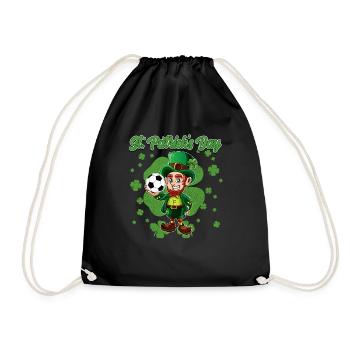 St Patricks Day Cute Leprechaun Kids Soccer - Sac de sport léger - noir - Devant