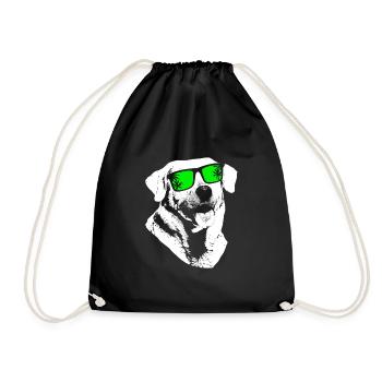 Labrador Hundefans Sonnenbrille Gassi Gänger Labra - Turnbeutel - Schwarz - Vorne