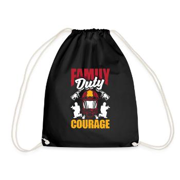 Devoir familial Courage Pompiers Fête des pères - Sac de sport léger - noir - Devant