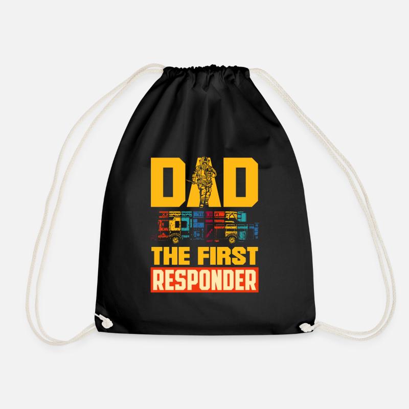 Dad the first Responder Firefighter Design for - Turnbeutel - Schwarz