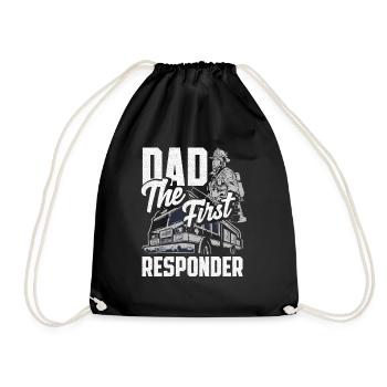 Papa le premier pompier d’intervention Conception pour - Sac de sport léger - noir - Devant