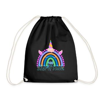 100 magische Schultage Einhorn Kinder 100. Tag - Turnbeutel - Schwarz - Vorne