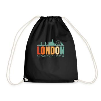 London - Drawstring Bag - black - Front