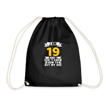 19 Jahre altes 19. lustiges Geburtstagsgeschenk - Turnbeutel - Schwarz - Vorne
