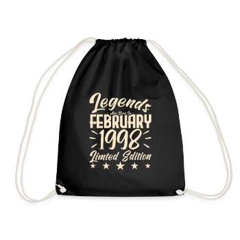 Naissance En Février 1998. Cadeau d'anniversaire. - Sac de sport léger - noir - Devant
