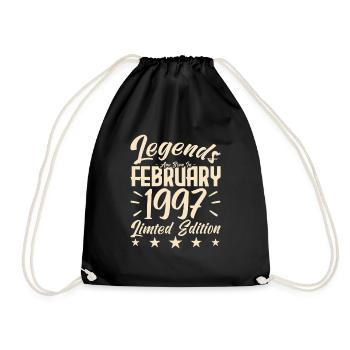 Naissance En Février 1997. Cadeau d'anniversaire. - Sac de sport léger - noir - Devant