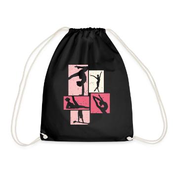 Gymnastique | Gymnastique Gymnastique Filles Femmes - Sac de sport léger - noir - Devant