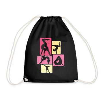 Gymnastique | Gymnastique Gymnastique Filles Femmes - Sac de sport léger - noir - Devant