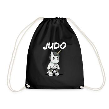 Einhorn in Judo-Uniform - Japanische - Turnbeutel - Schwarz - Vorne