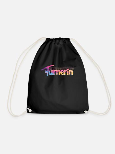 Turnen | Turnerin Gymnastik Turnen Mädchen Frauen - Turnbeutel - Schwarz