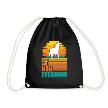 Best Wolf Mom Ever Wolf Mama - Turnbeutel - Schwarz - Vorne