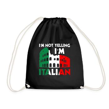 I'm not screaming that I'm speaking Italian - Drawstring Bag - black - Front