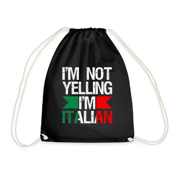 I'm not screaming that I'm speaking Italian - Drawstring Bag - black - Front