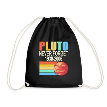 PLUTO Never Forget 1930 -2006 Cool Retro Planet - Drawstring Bag - black - Front