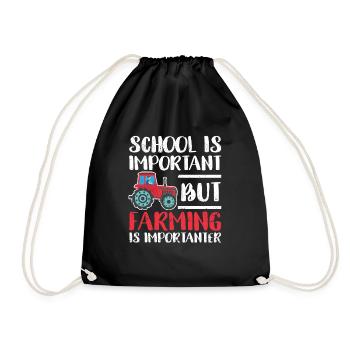 School education is important, but agriculture - Drawstring Bag - black - Front