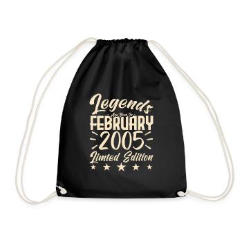 Geboren im Februar 2005. Geburtstagsgeschenk. - Turnbeutel - Schwarz - Vorne