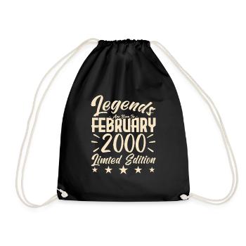 Geboren im Februar 2000. Geburtstagsgeschenk. - Turnbeutel - Schwarz - Vorne