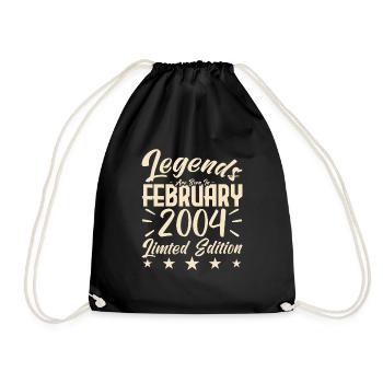 Geboren im Februar 2004. Geburtstagsgeschenk. - Turnbeutel - Schwarz - Vorne
