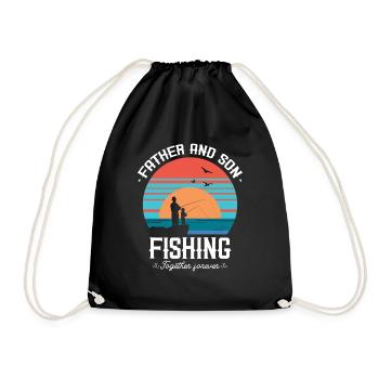 Fishing Togehter Forever Father's Day Fishing Dad - Turnbeutel - Schwarz - Vorne