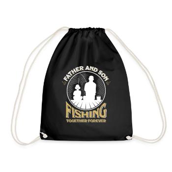 Fishing Togehter Forever Father's Day Fishing Dad - Turnbeutel - Schwarz - Vorne
