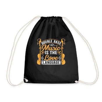 La musique de contrebasse est mon langage d’amour - Double Bas - Sac de sport léger - noir - Devant