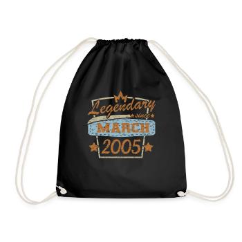 März 2005 Geburtstag Retro - Turnbeutel - Schwarz - Vorne