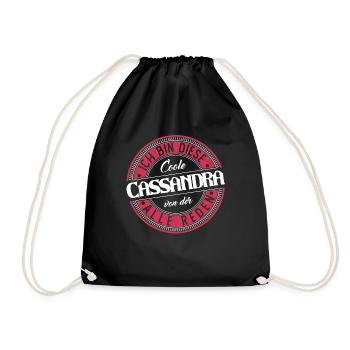 Cassandra Geschenkidee Geschenk Geburtstag - Turnbeutel - Schwarz - Vorne